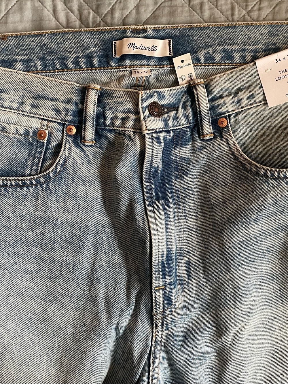 Madewell The 1991 Loose Straight Jean in Ashford Wash-Rigid Size 34 $148 NY976 - Picture 10 of 11